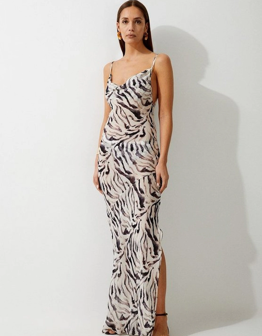 Animal Print Viscose Georgette Beach Slip Dress, 5 of 4