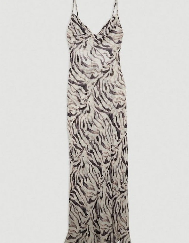 Animal Print Viscose Georgette Beach Slip Dress