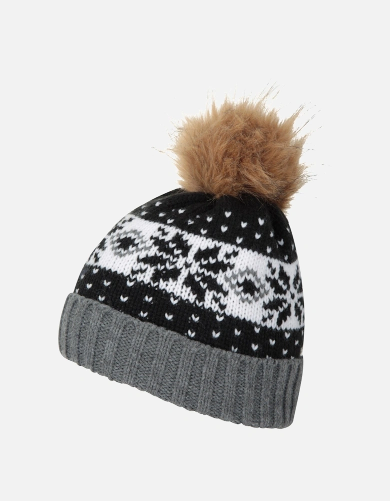 Womens/Ladies Fair Isle Pom Pom Beanie