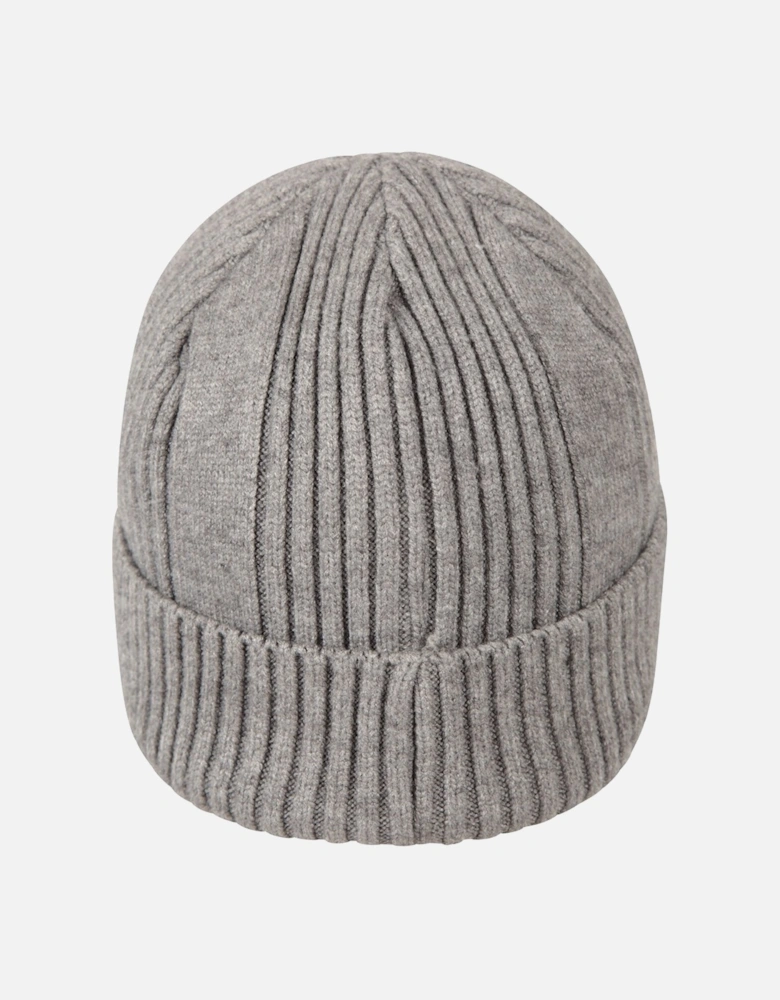 Mens Ribbed Faux Fur Lined Beanie