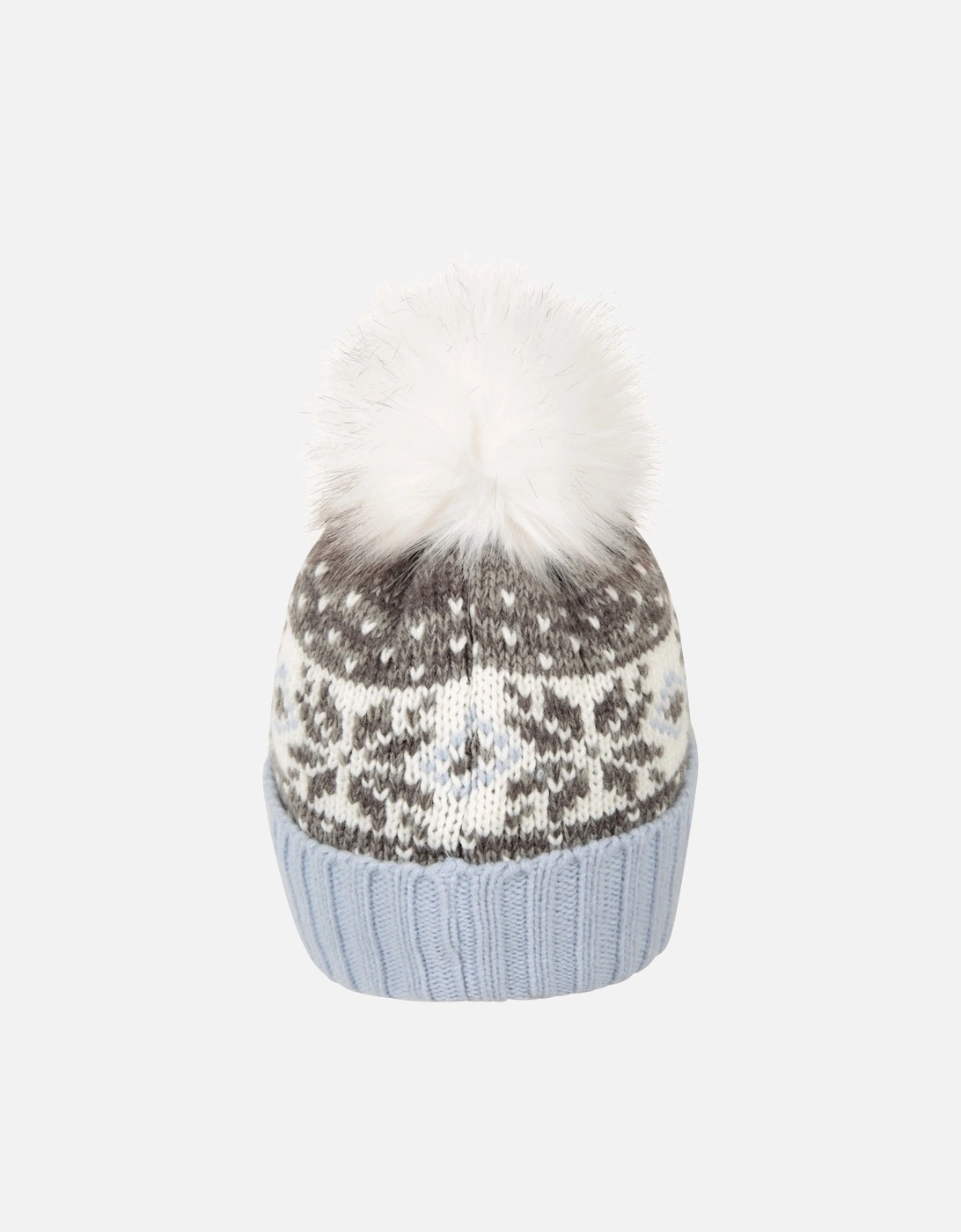 Womens/Ladies Fair Isle Pom Pom Beanie