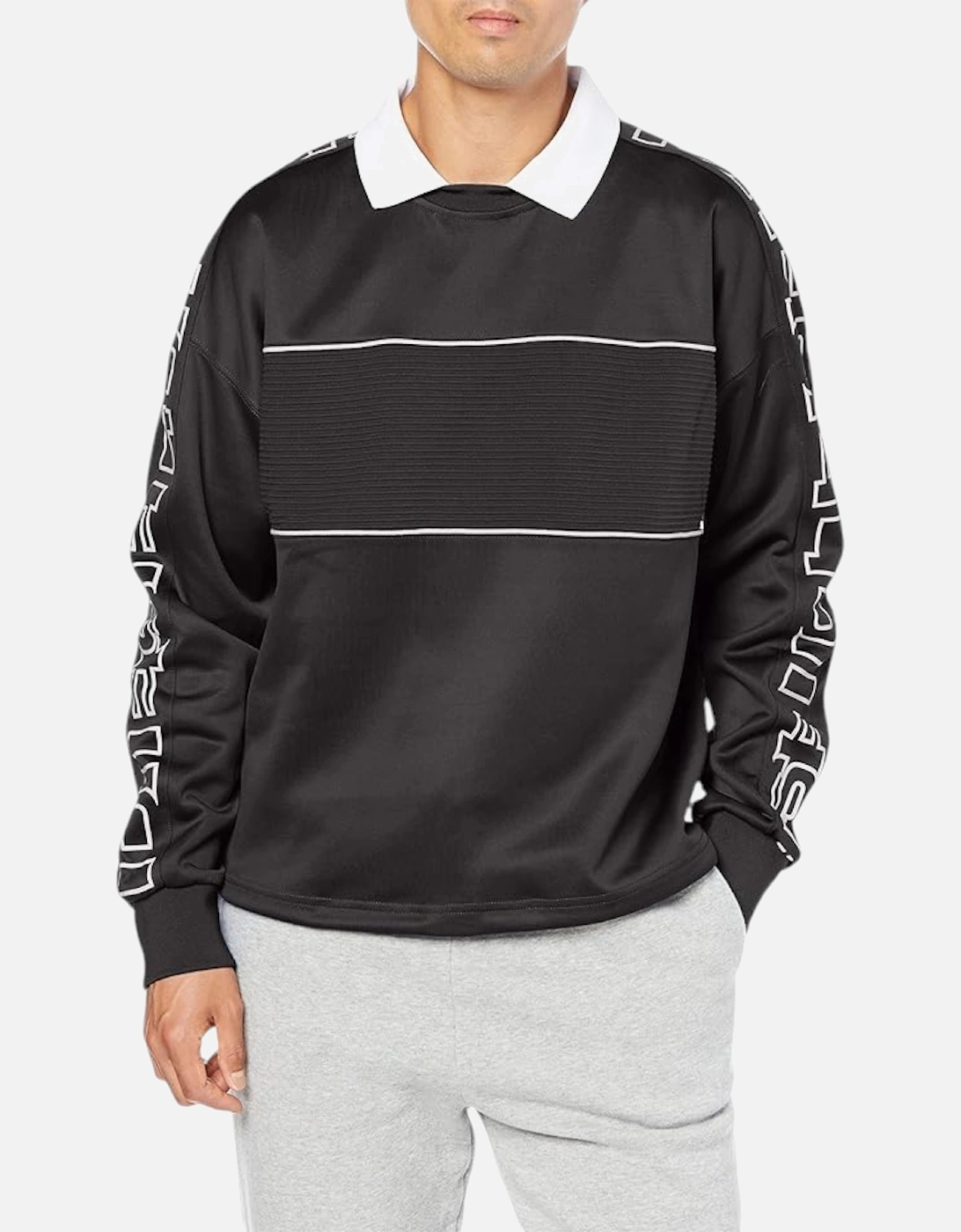 Men's DIESEL S-ACORD 0KUTA Mens Crew Neck Sweatshirt Stretch Pullover Jumper Black S M - Size: 36