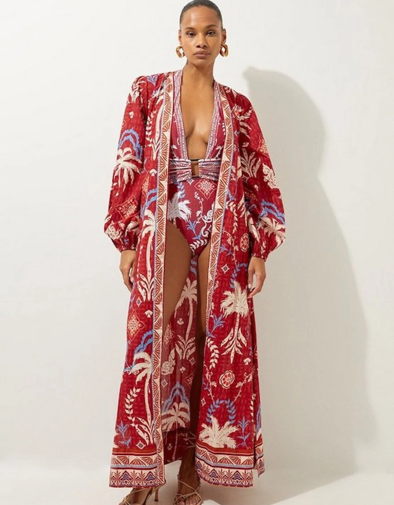 Printed Cotton Voile Maxi Beach Dress