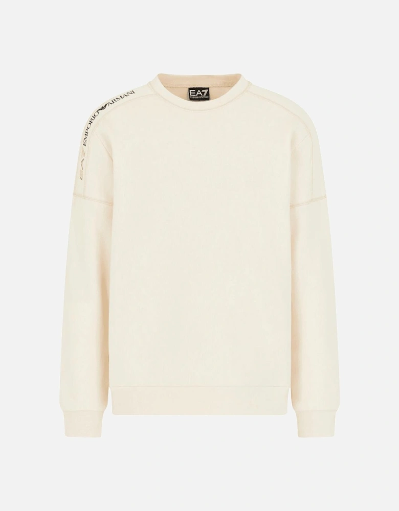 Reflective Tape Logo Cream Sweatshirt