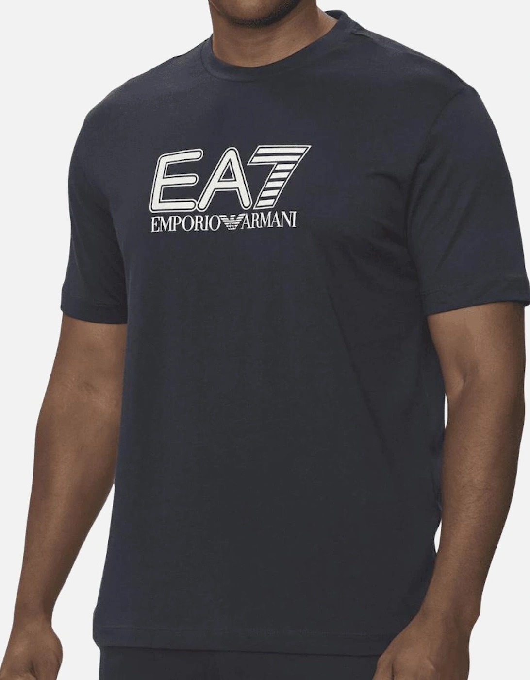 Cotton Graphic Logo Navy T-Shirt, 3 of 2