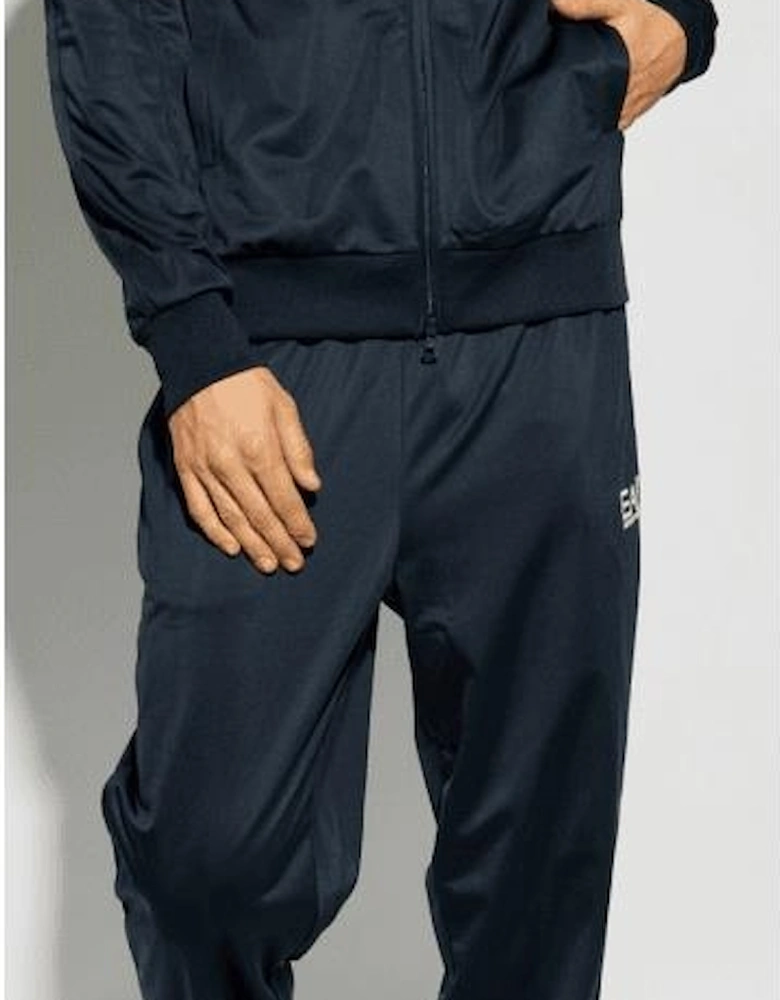 Rear Logo Hooded Navy Poly Tracksuit