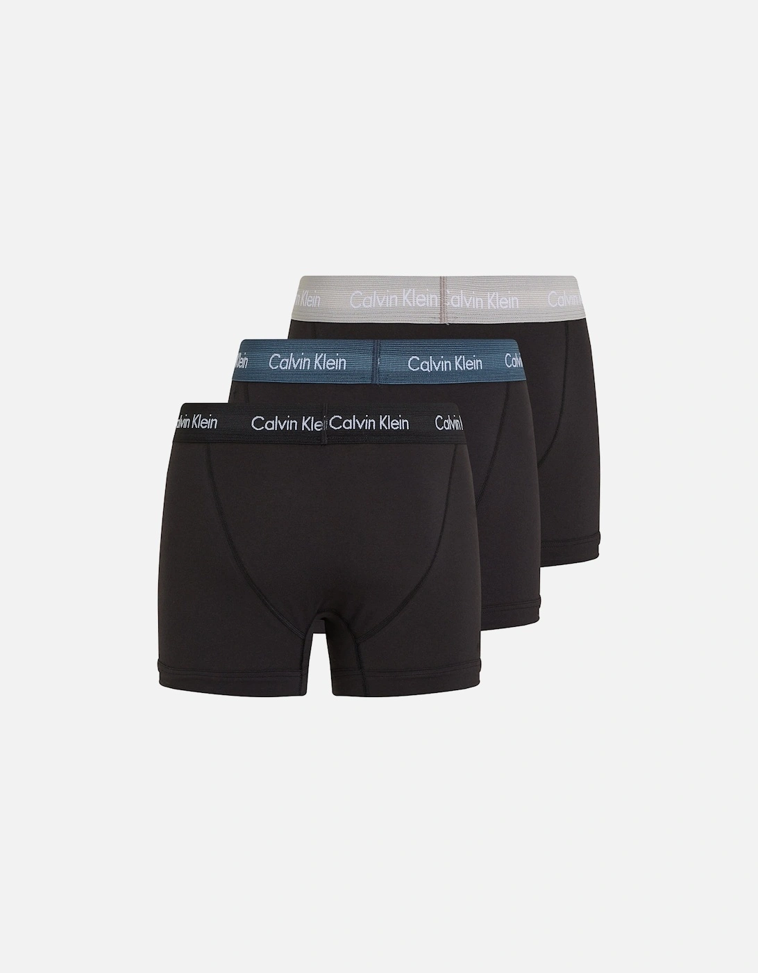 3-Pack Cotton Stretch Boxer Trunks, Black