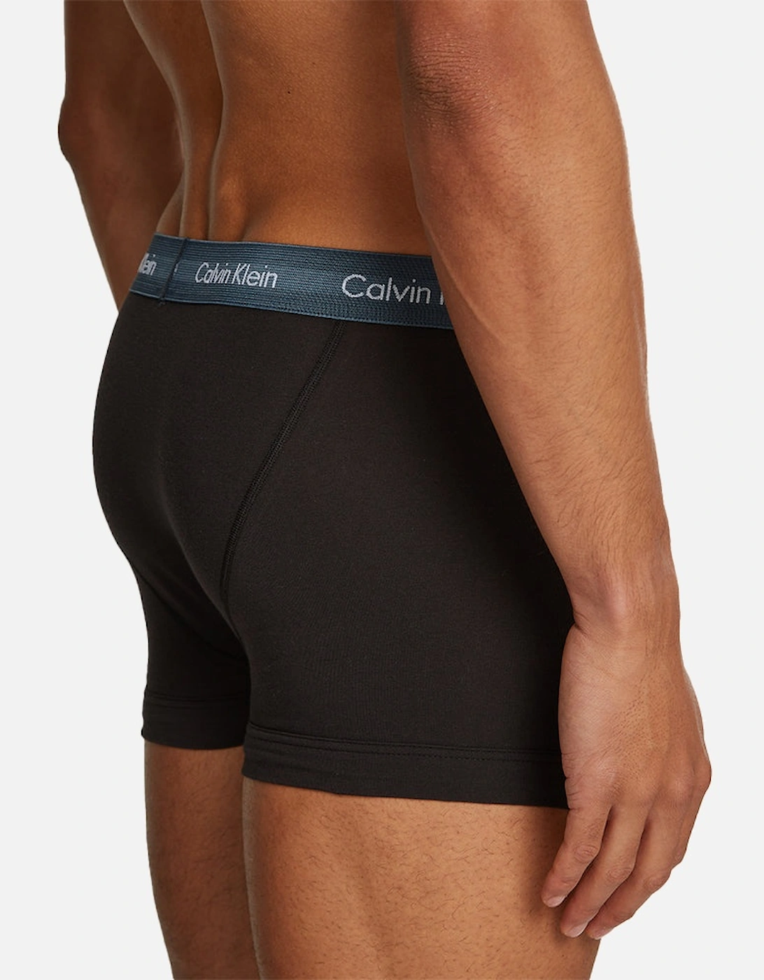 3-Pack Cotton Stretch Boxer Trunks, Black