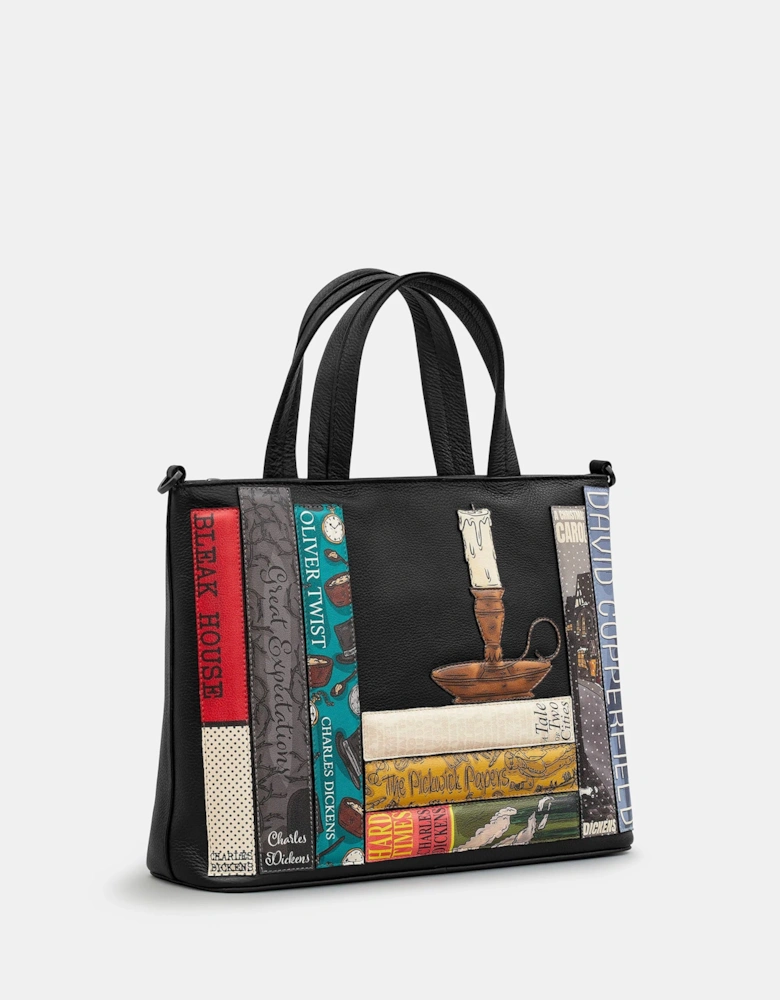 Black Charles Dickens Bookworm Multiway Grab Bag