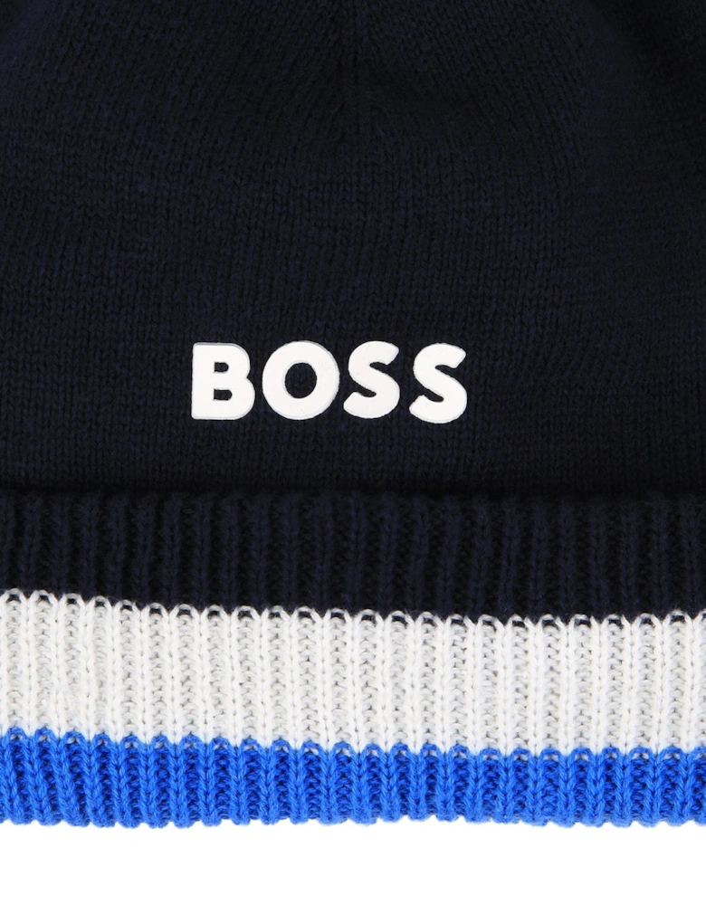 Navy and Blue Bobble Hat