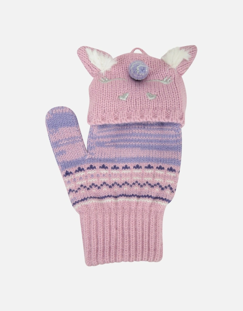 Childrens/Kids Knitted Unicorn Gloves