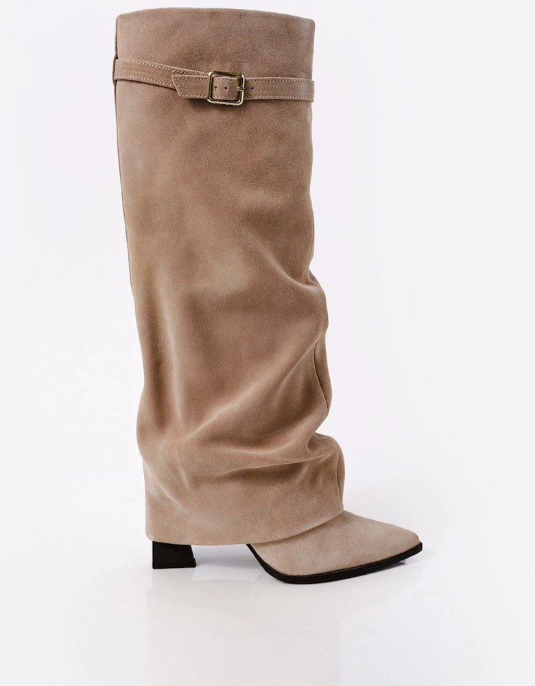 Felicity Fold Over Boots - Brown