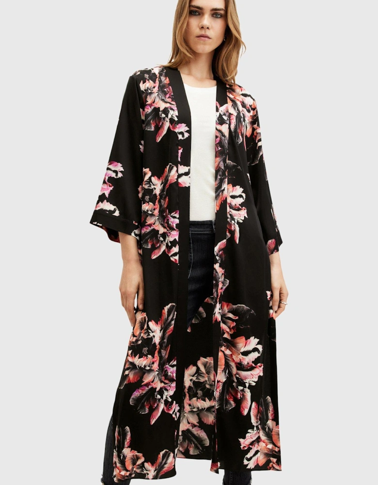 Carine Kimono - Black/Pink