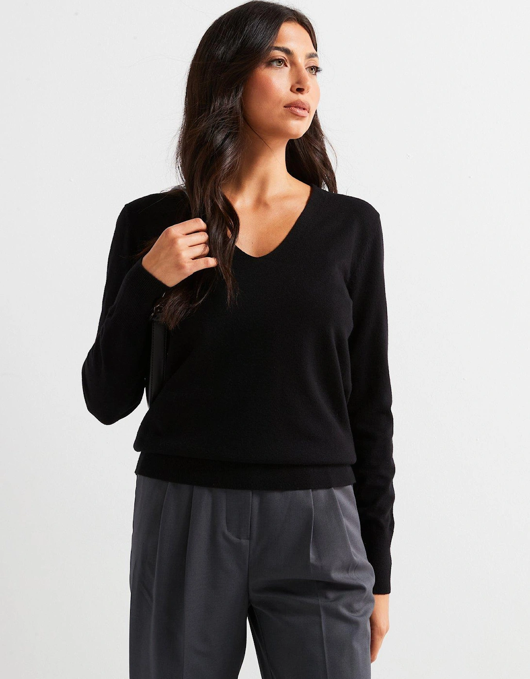 V Neck Jumper - Black, 7 of 6