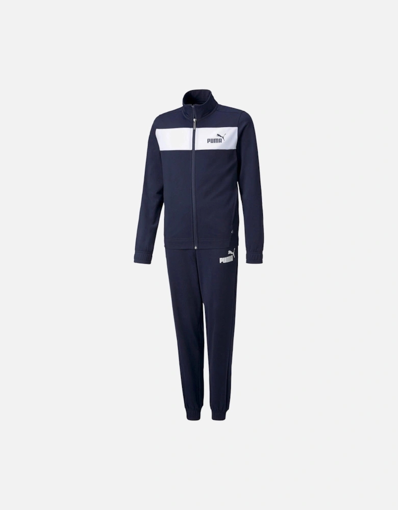 Boys Poly Tracksuit - Navy