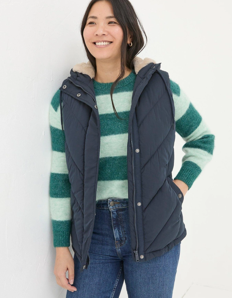 Gem Borg Lined Padded Gilet - Navy