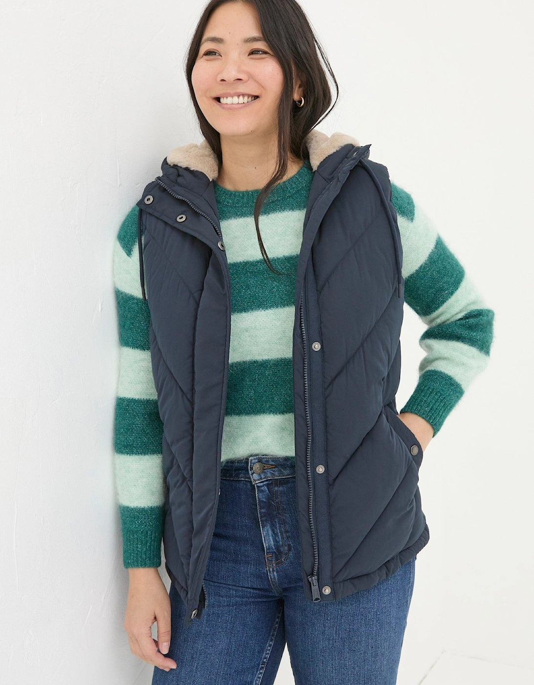 Gem Borg Lined Padded Gilet - Navy, 5 of 4