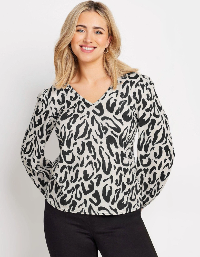 Animal V Neck Top