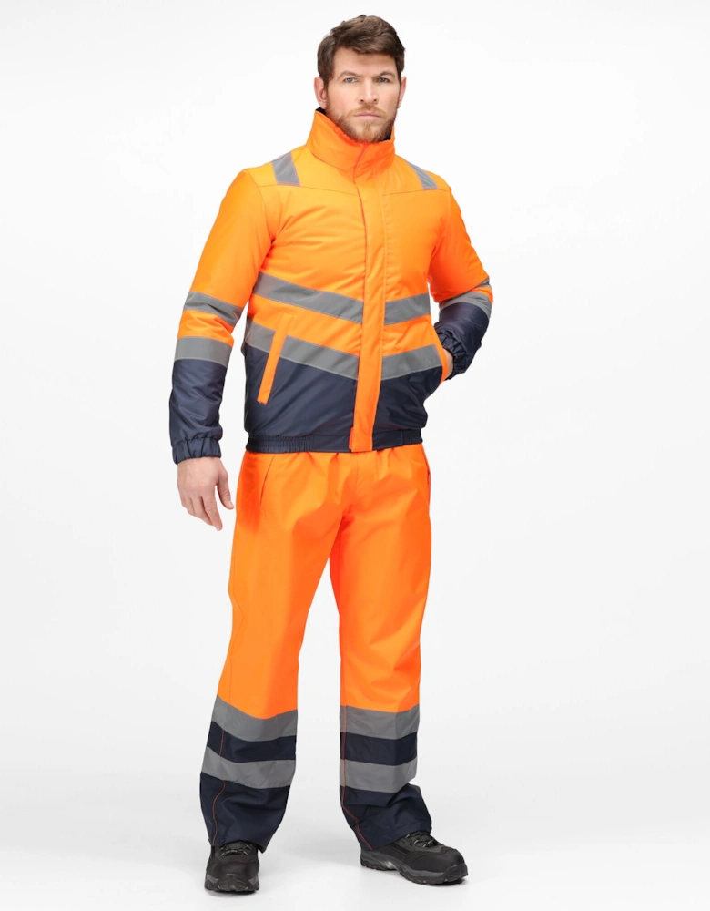 Mens Bomber Waterproof Hi-Vis Jacket