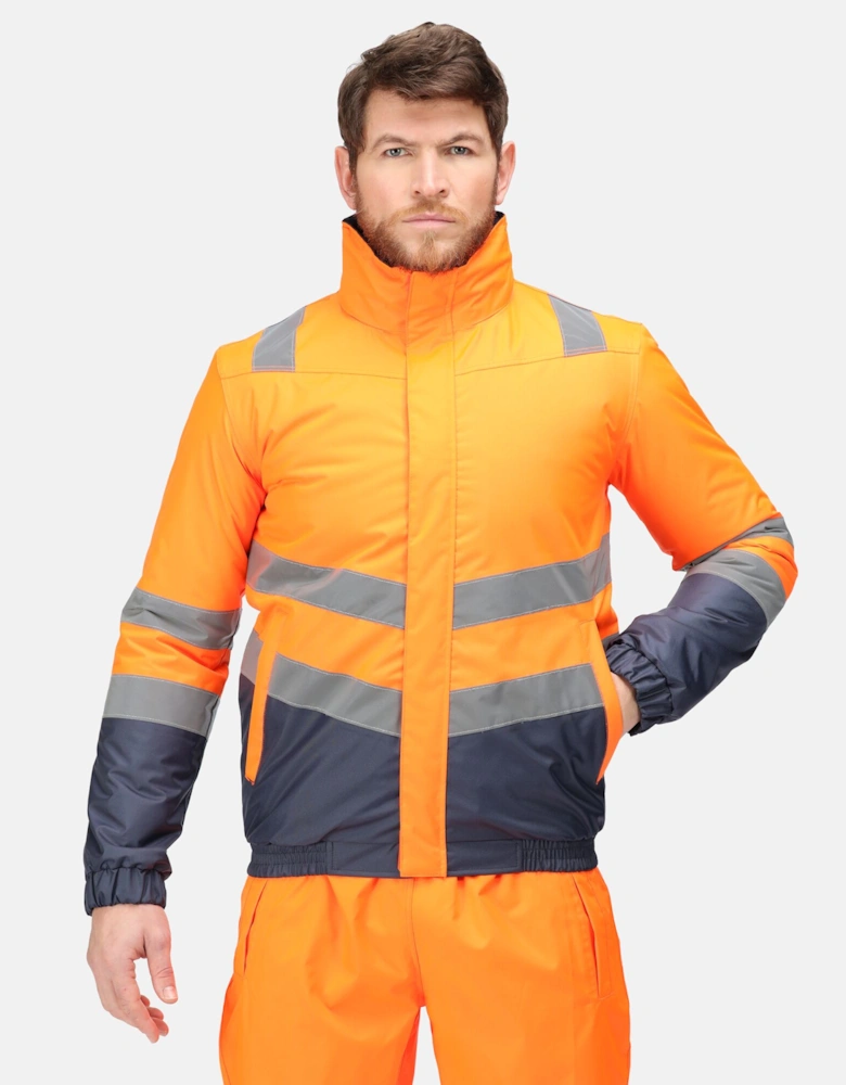 Mens Bomber Waterproof Hi-Vis Jacket