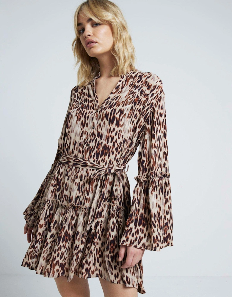 Animal Printed Dress - Brown