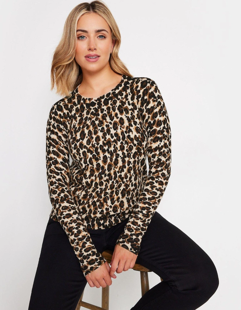 Animal Print Crew Neck Jumper