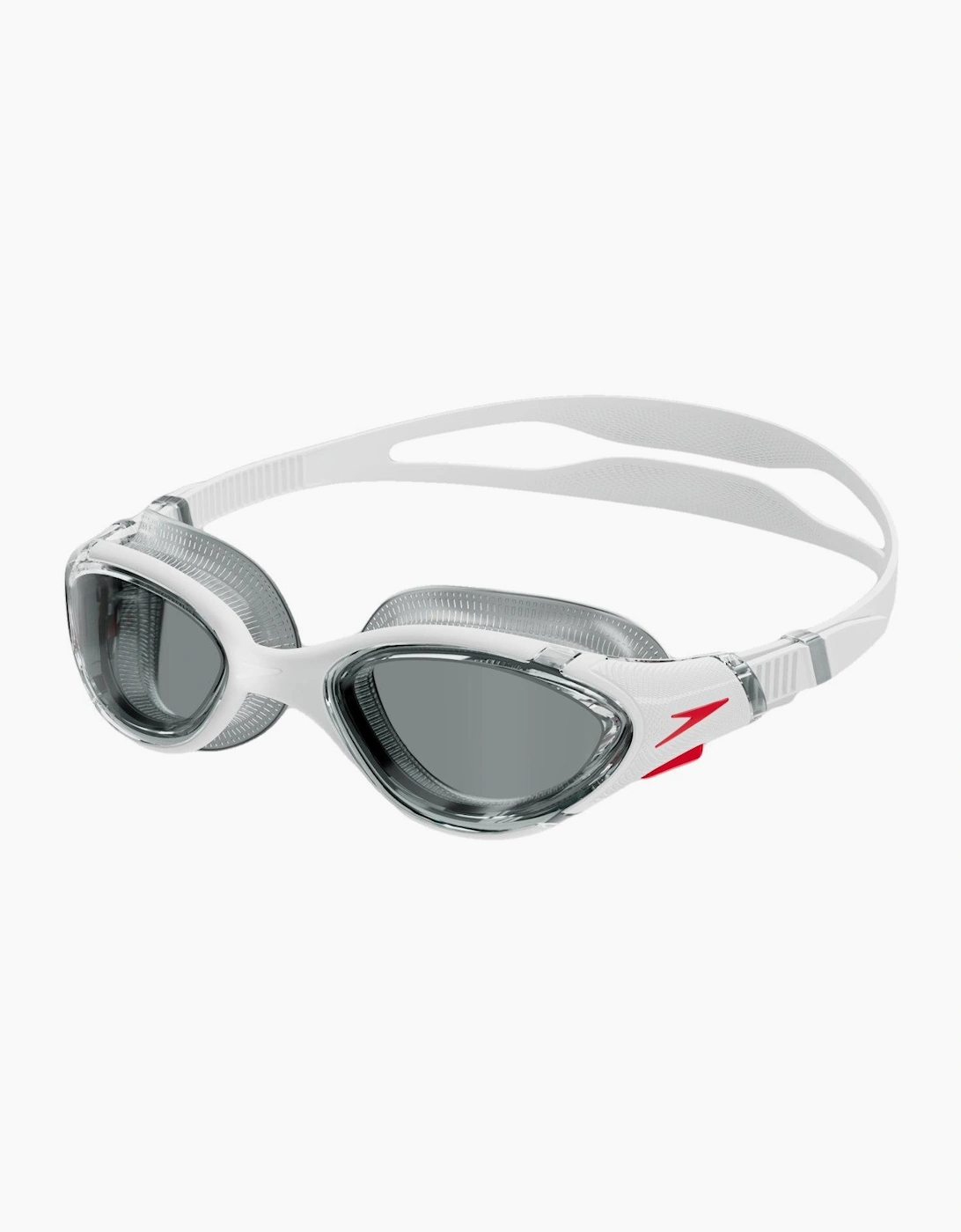 Men's Speedo Mens Biofuse Swimming Goggles - Red Silver Clear - Size: ONE size