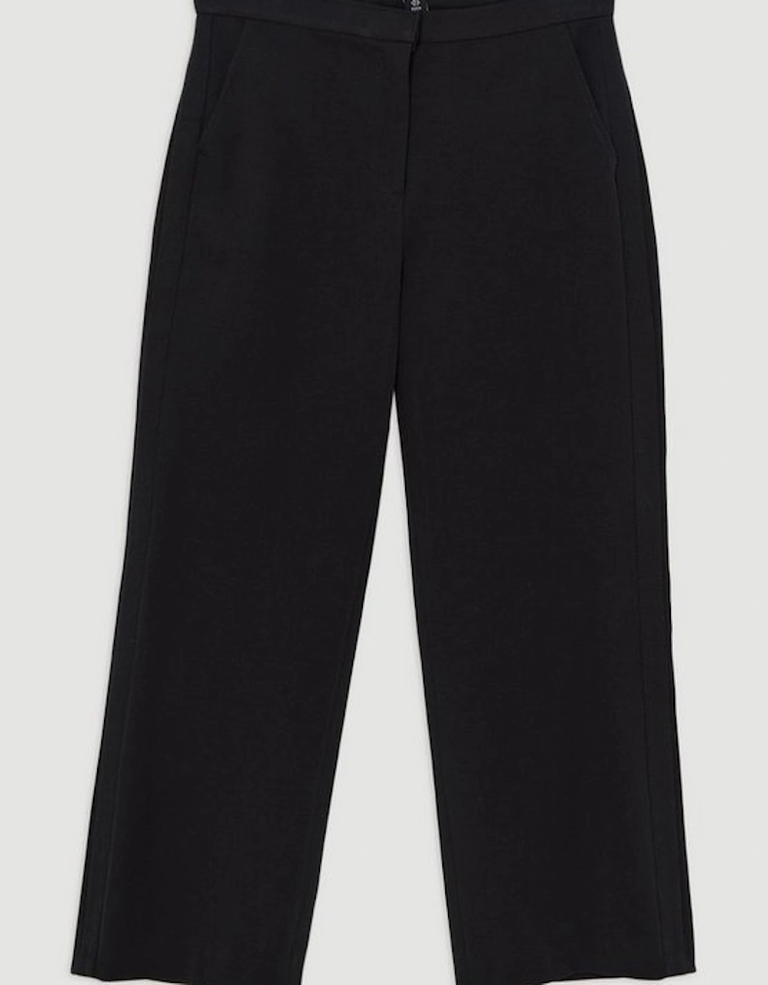 Compact Stretch Tailored High Waisted Slim Leg Trousers
