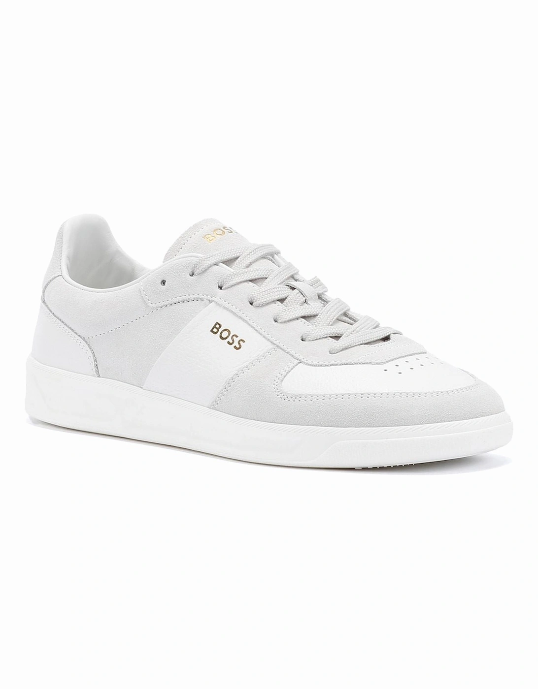 Boss - 50529499-131 BOSS MENS BRANDON SUEDE/LEATHER WHITE