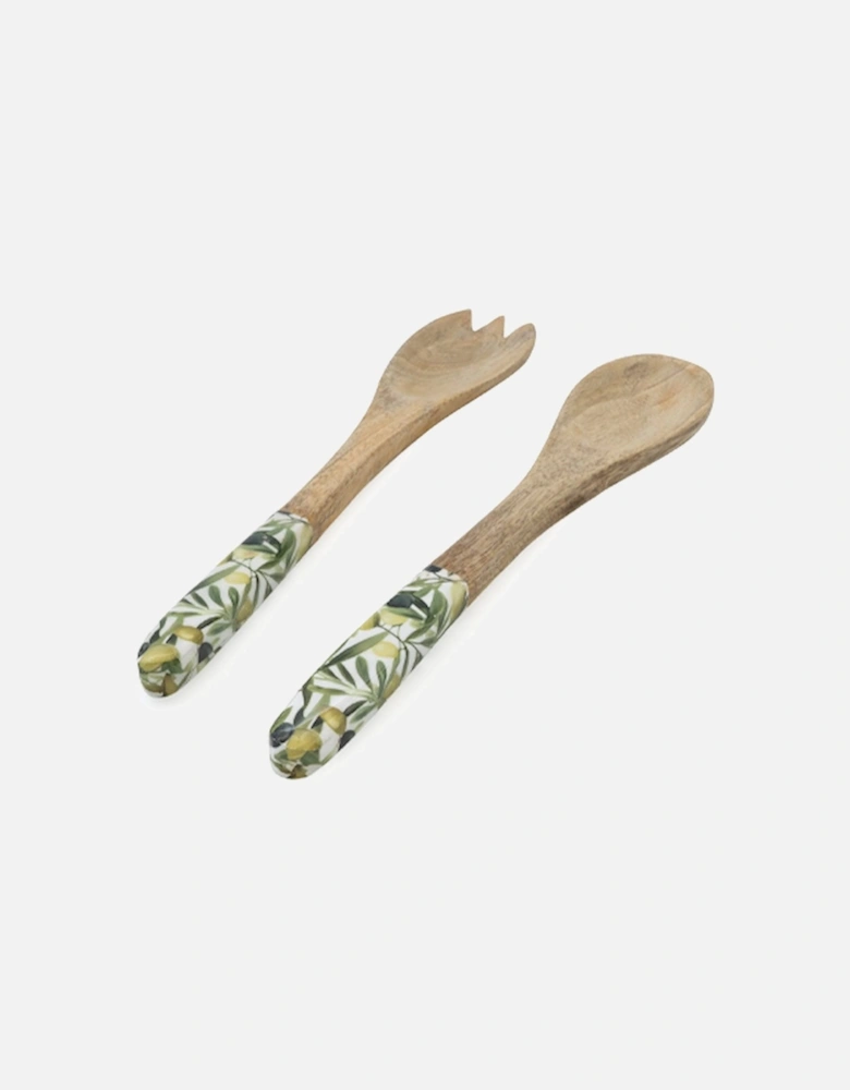 Handcrafted Serving Spoon & Fork Mango Wood Olives