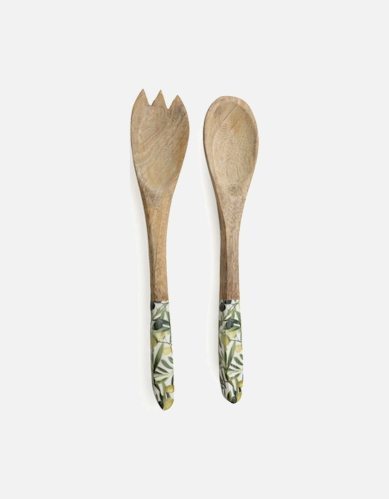 Handcrafted Serving Spoon & Fork Mango Wood Olives