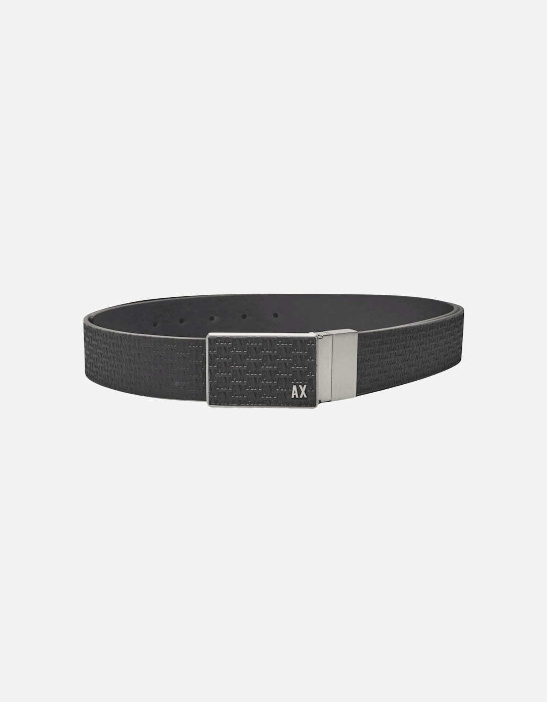 Monogram Embossed Reversible Black Leather Belt, 3 of 2