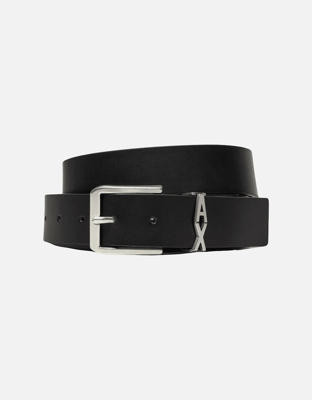 AX Initial Logo Black Leather Belt, 3 of 2