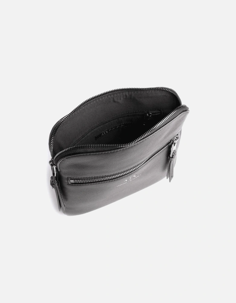 Synthetic Crossbody Black Messenger Bag