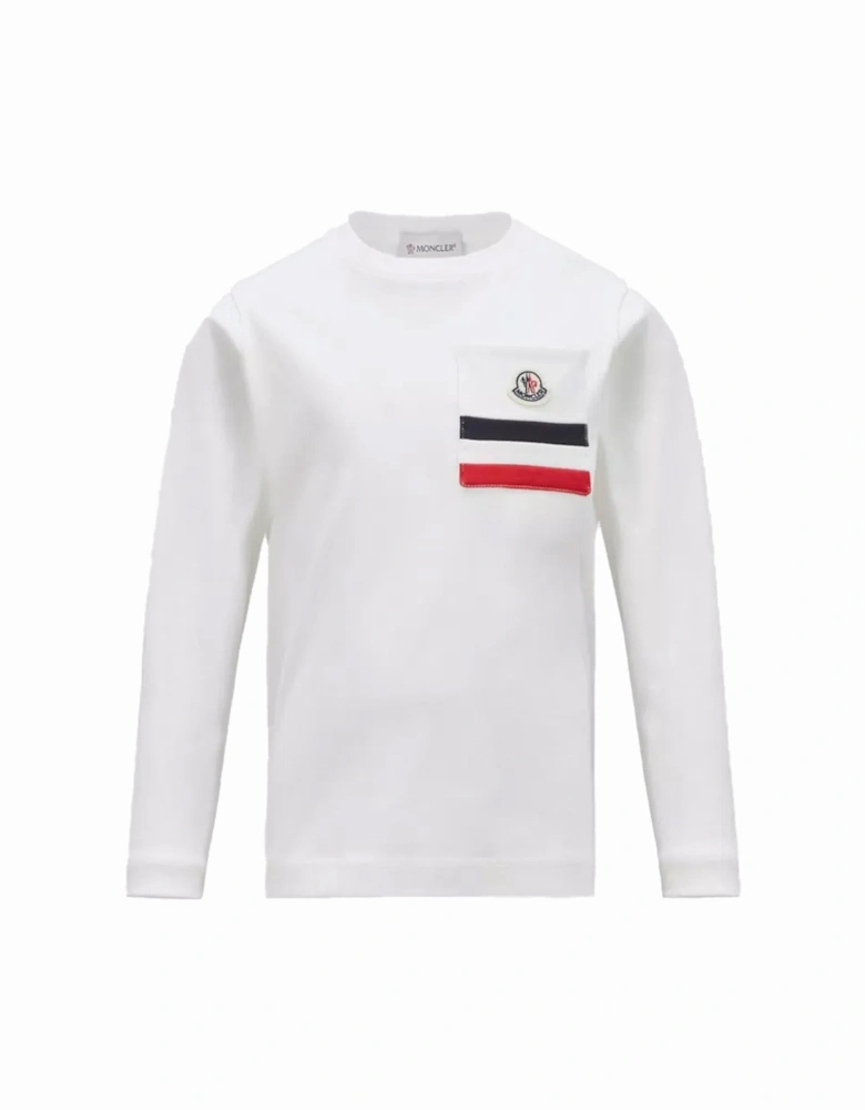 Kids Pocket LS T-Shirt White