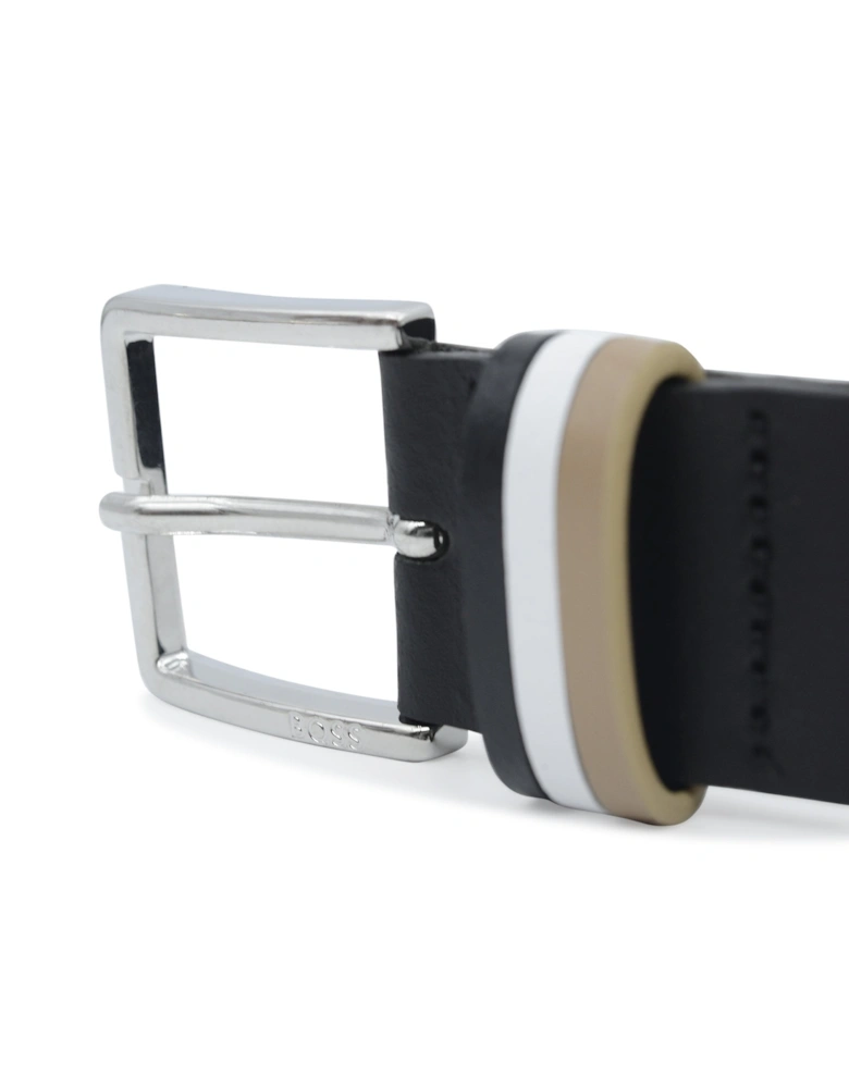 Ther Leather Loop Belt Black