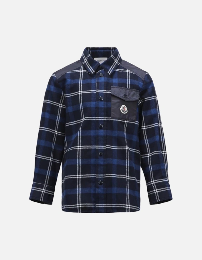 Kids Check Overshirt Blue