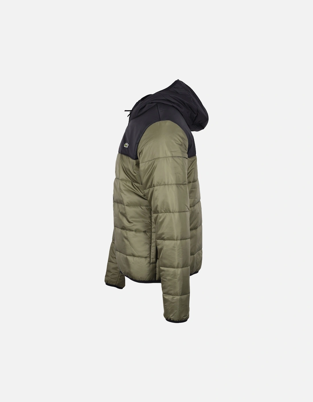 Water Repellent Quilted Puffed Jacket Khaki/Black