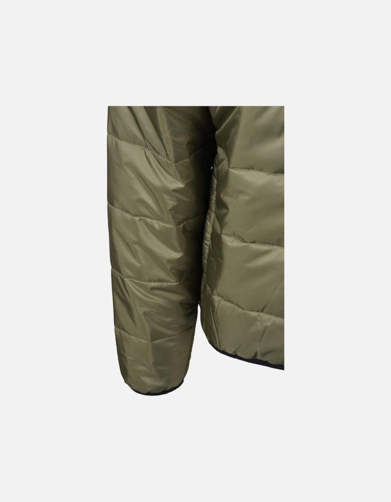 Water Repellent Quilted Puffed Jacket Khaki/Black