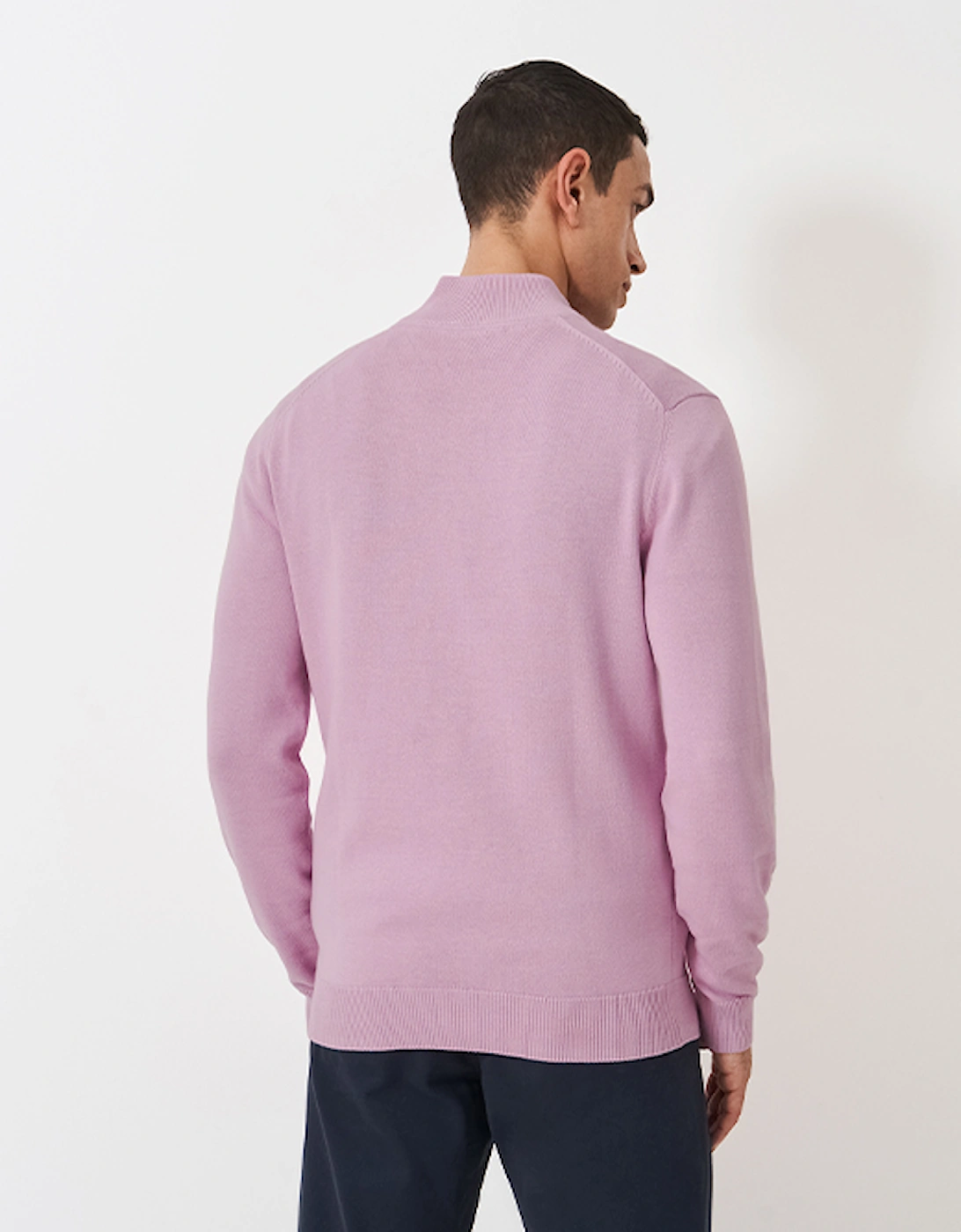 Men's Organic Classic 1/2 Zip Jumper Mauve Mist