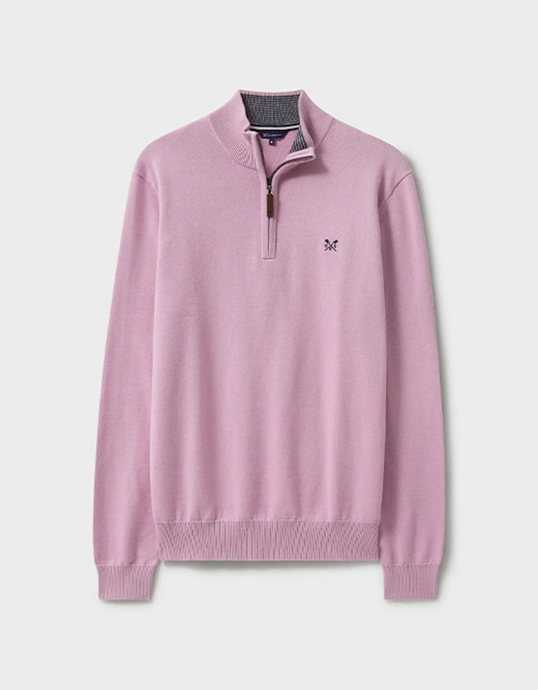 Men's Organic Classic 1/2 Zip Jumper Mauve Mist