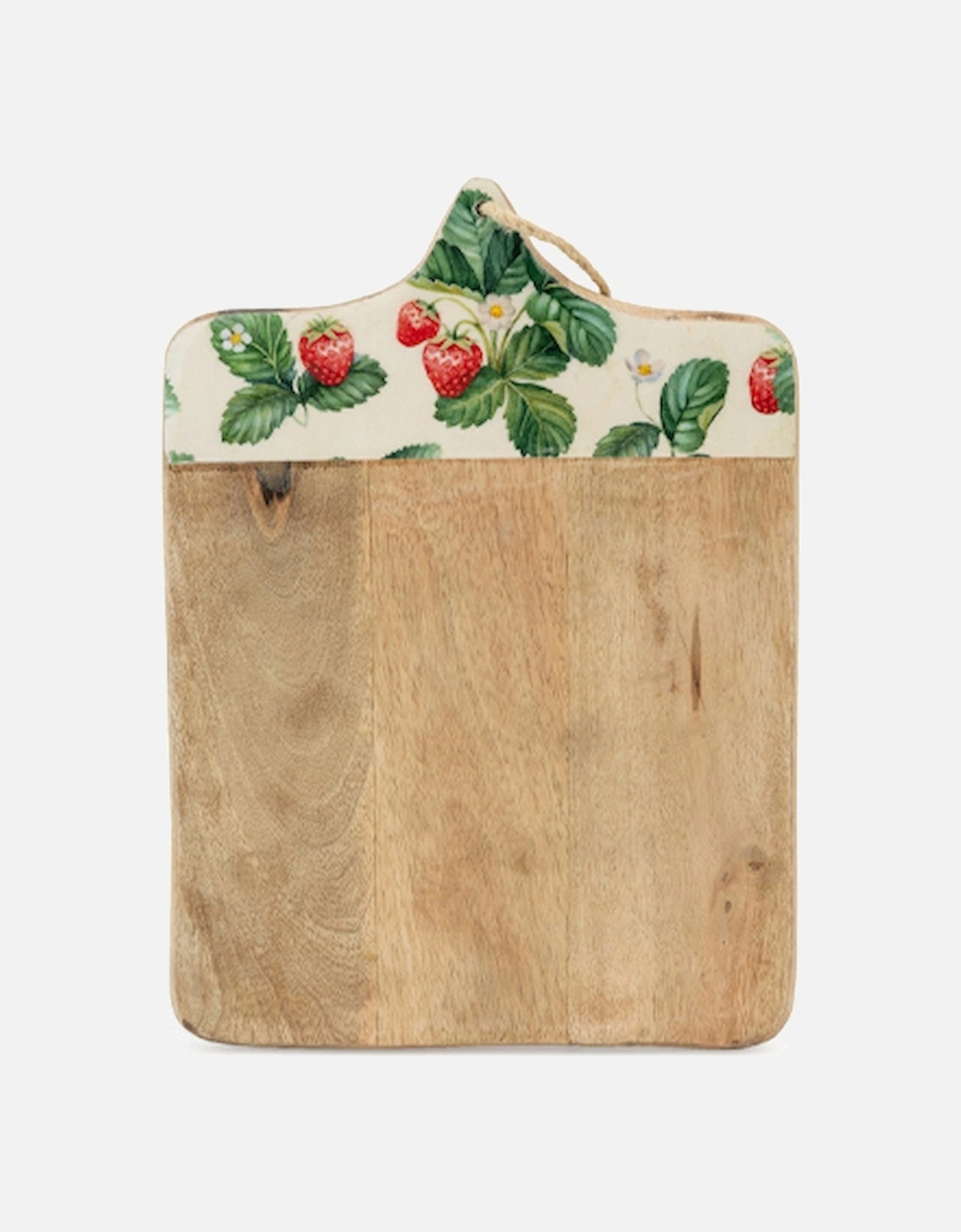 Handcrafted Chopping Board Mango Wood Strawberries