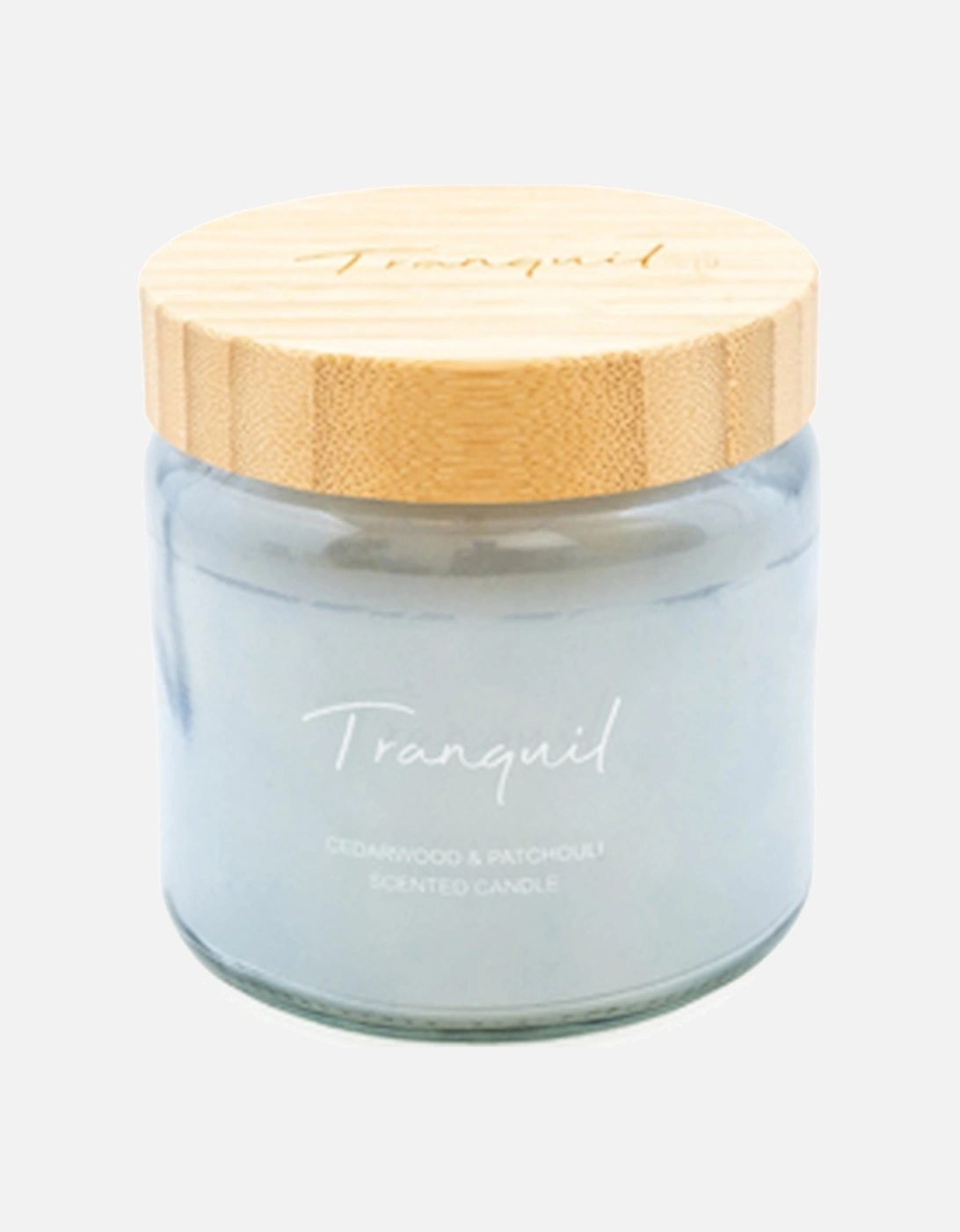 Blue Large Candle with Bamboo Lid and Woodsage & Seasalt Scent Tranquil, 3 of 2