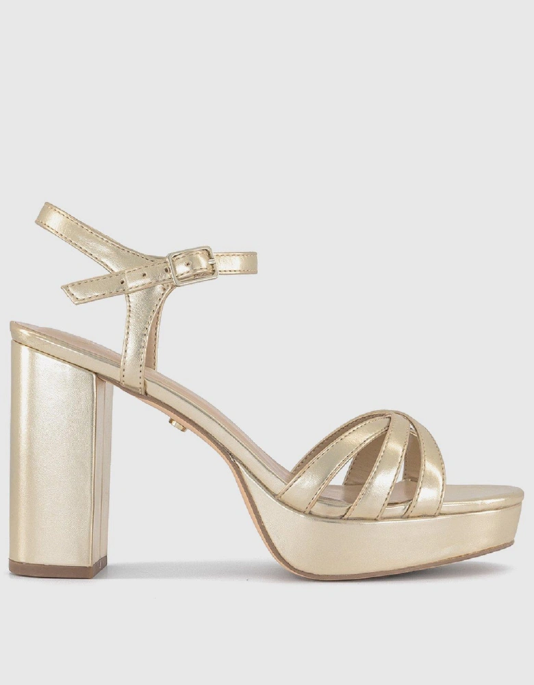 Havana Block Heel Platform Sandals - Gold