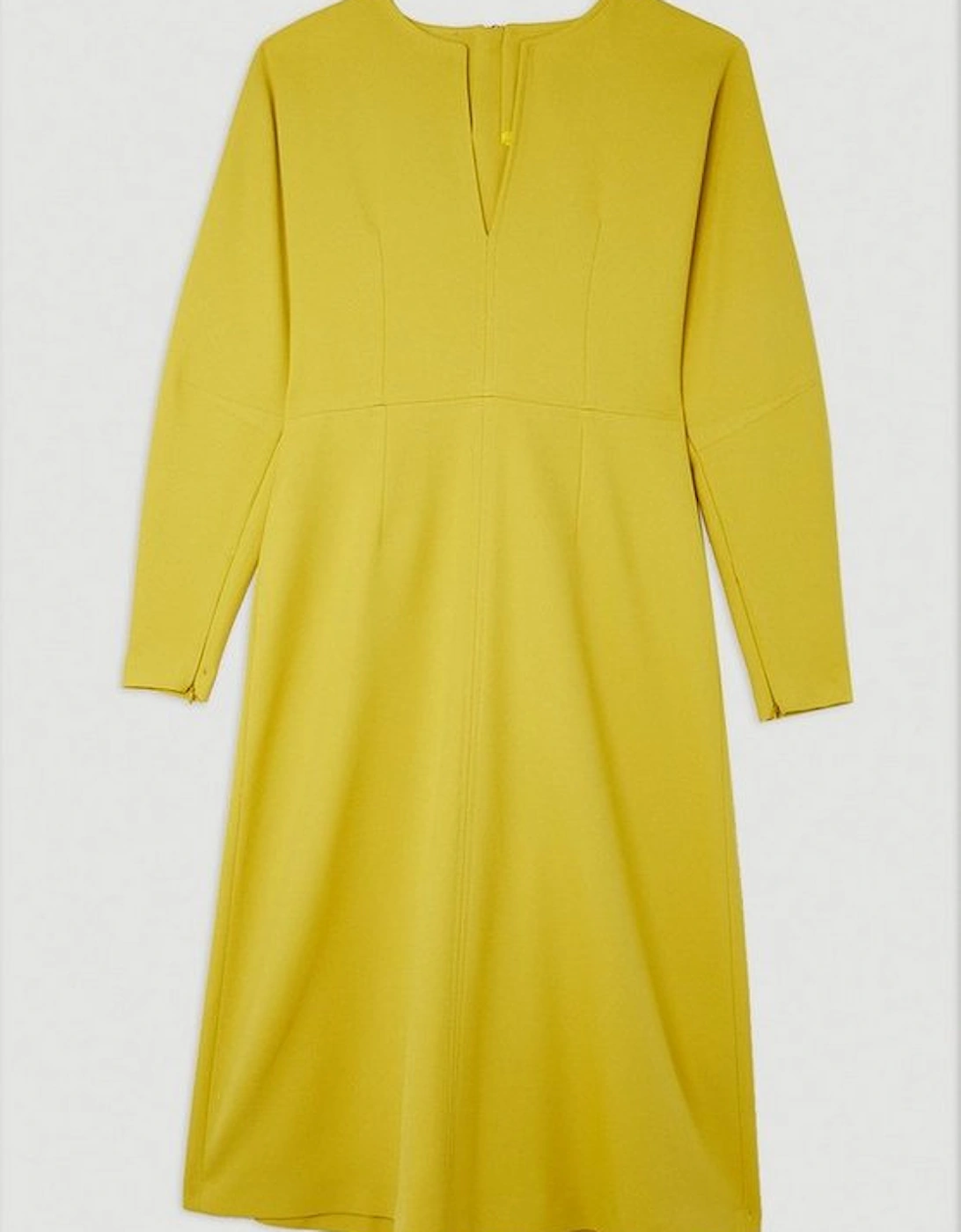 Petite Tailored Structured Crepe Keyhole Rounded A Line Maxi Dress