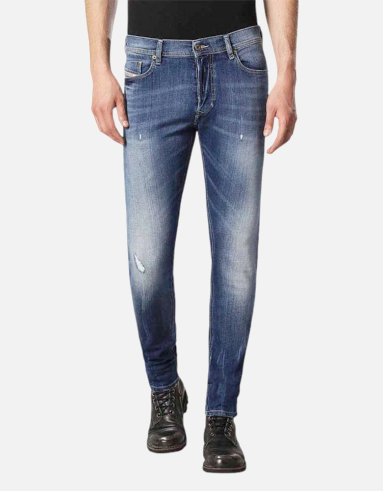 TEPPHAR 084GG Mens Denim Jeans Distressed Stretch Slim Fit Carrot Leg NEW