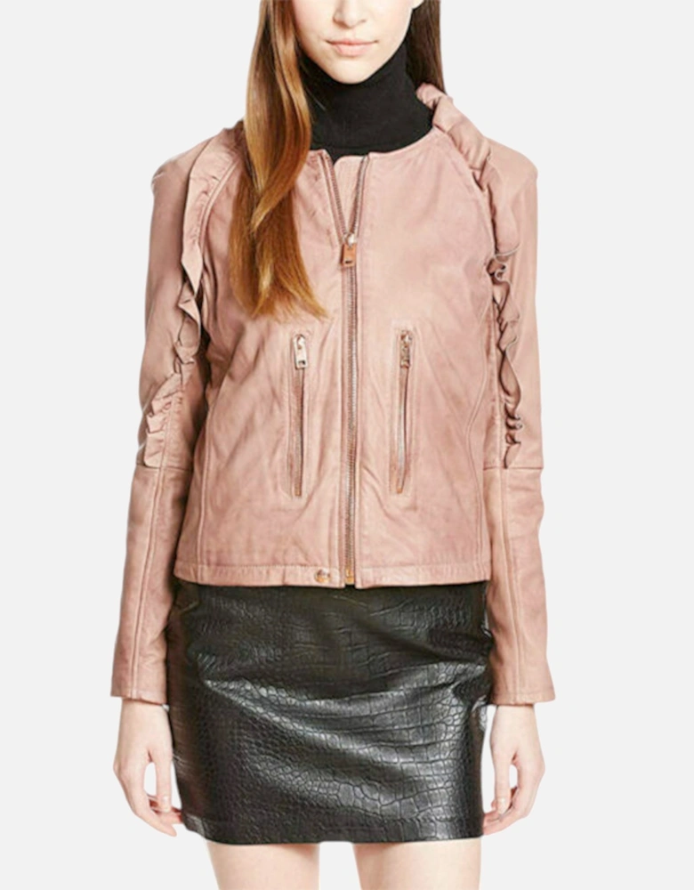 L HEZE Womens Biker Jacket Genuine Leather