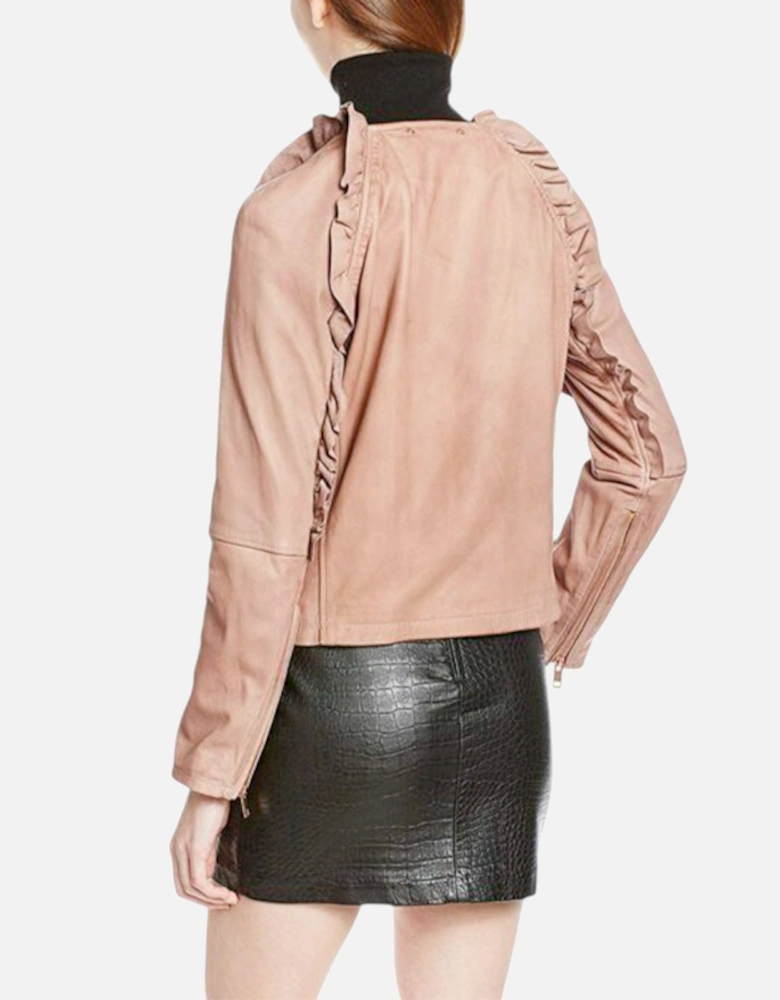 L HEZE Womens Biker Jacket Genuine Leather