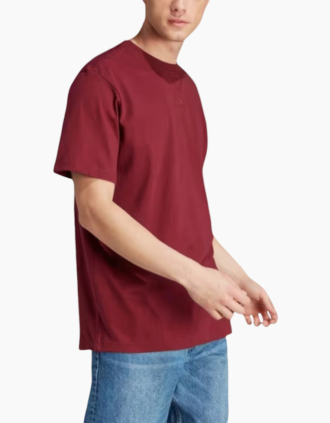 Adidas Men's Adidas ALL SZN IC9793 Mens T Shirts Crew Neck Loose Fit Short Sleeve Summer Tee - Red