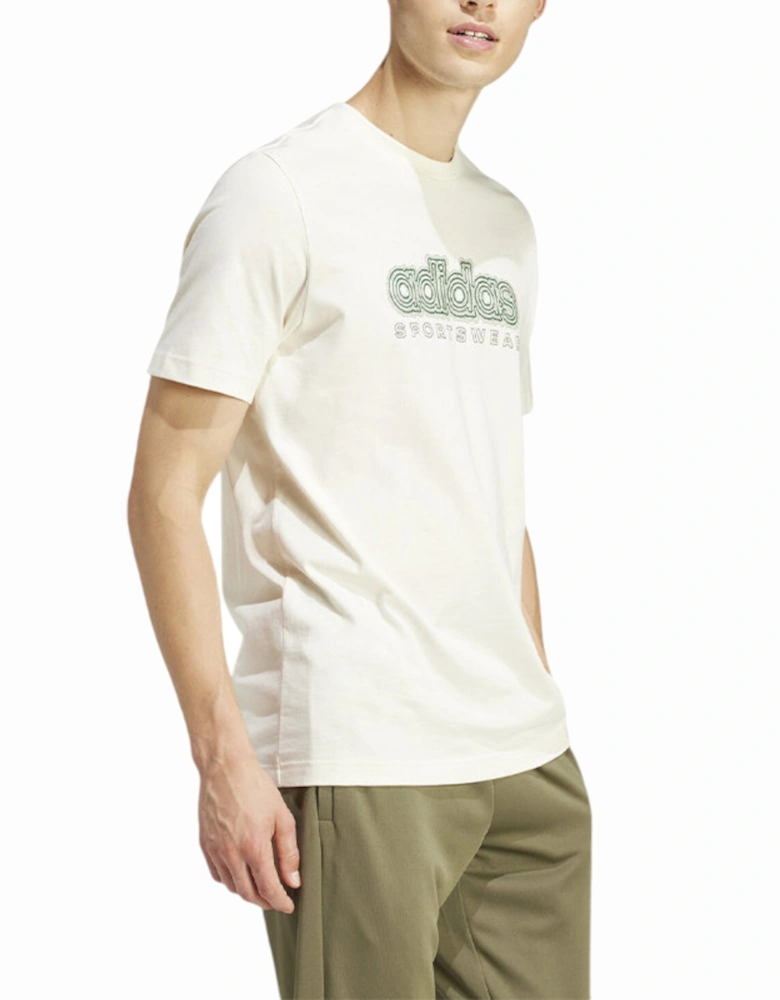 IS2883 Mens T Shirt SPW Growth Graphic Regular Fit Short Sleeve Beige Top